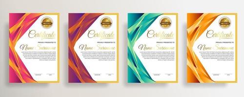 Premium diploma modern certificate template vector