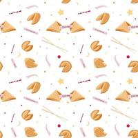 Seamless pattern of fortune cookies vector