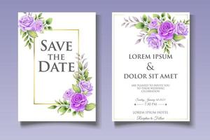 elegante plantilla de tarjeta de invitación de boda floral vector