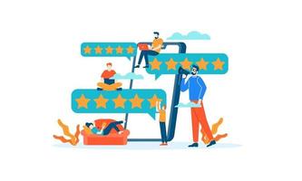 Mobile App Star Review rating people give feedback vector