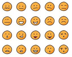Collection of freehand drawing of emoticons vector