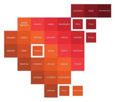 China political map divide by state colorful square geometry. vector