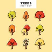 Autumn Tree Icon Set vector