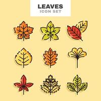 Autumn Leaves Icon Set vector