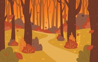 fondo de paisaje de temporada de otoño vector