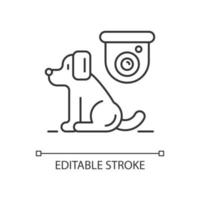 Pet control camera linear icon vector