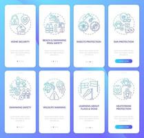 Planning summer vacation onboarding mobile app page screens set vector