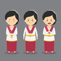 North Maluku Character with Various Expression vector