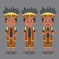 Papua Indonesian Character with Various Expression vector