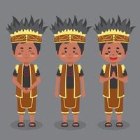 Papua Indonesian Character with Various Expression vector