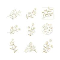 floral flower luxury logo collection vector