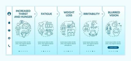 Diabetes illness onboarding vector template