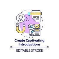 Create captivating introductions concept icon vector