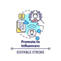 promover a influencers concepto icono vector