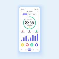 Exercise tracker smartphone interface vector template