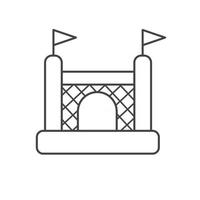 Bouncy castle outline icon. Jumping house on kids playground vector