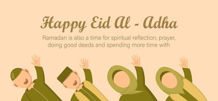 Eid Al Adha Celebration of Muslim holiday. vector