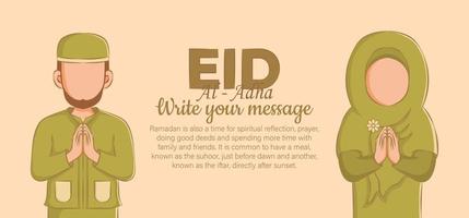 Eid Al Adha Celebration of Muslim holiday. vector