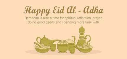 Eid Al Adha Celebration of Muslim holiday. vector