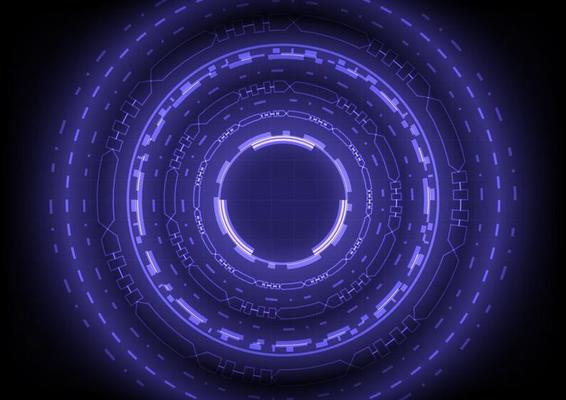 Abstract background. Virtual reality technology. Futuristic HUD circle