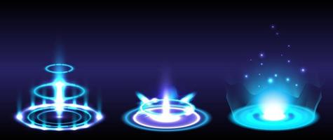 Hologram portal of science futuristic. collection HUD.virtual reality vector