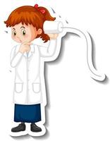 Scientist girl cartoon character with science experiment object vector