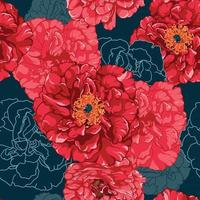 Seamless pattern  bouquet red roses vector