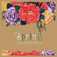Rose and peony pattern background vector