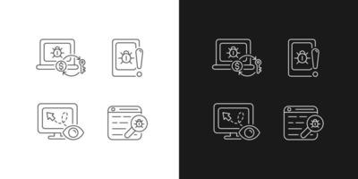 Internet censorship linear icons set for dark and light mode vector