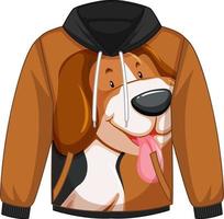 Front of hoodie sweater with dog pattern vector