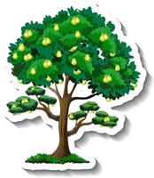 Pear tree sticker on white background vector