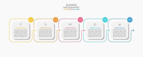 Business data visualization infographic template vector