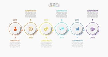 Business data visualization infographic template vector