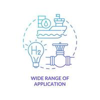 Wide application range for hydrogen concept icon vector