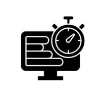 Time tracker black glyph icon vector