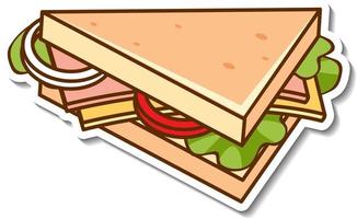 diseño de etiqueta con un sándwich aislado vector
