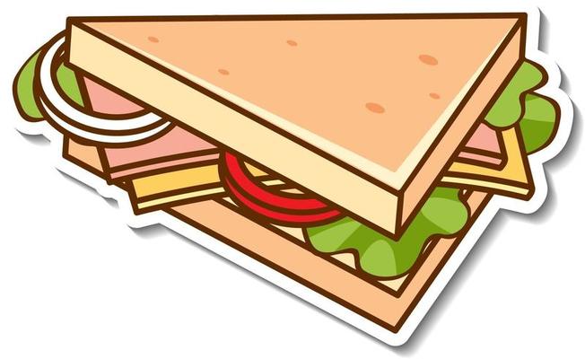 Sticker design with a sandwich isolated