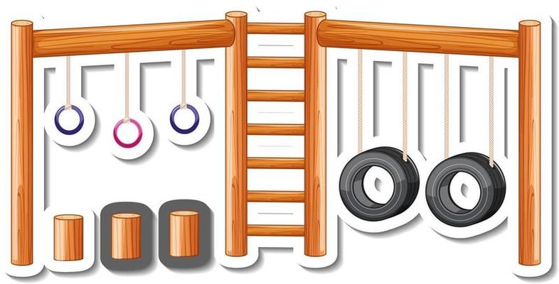 Sticker template with Still Rings for playground isolated