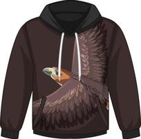 parte delantera del suéter con capucha con estampado de halcón vector