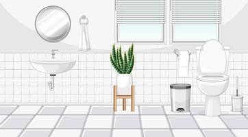 diseño de interiores de baño con muebles vector