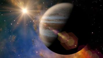 el planeta júpiter gira en el espacio - bucle video