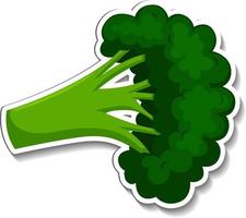 Broccoli sticker on white background vector