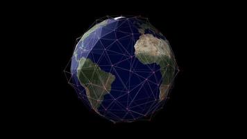 A global network surrounds the Planet Earth - Loop video