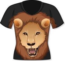 parte delantera de la camiseta con estampado de leones vector