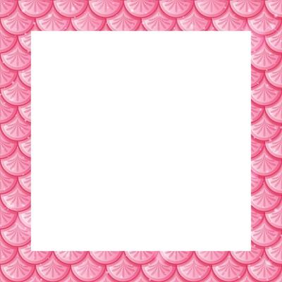 Blank pastel pink fish scales frame template