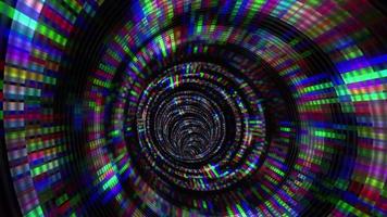 tunnel vortice futuristico di dati in streaming e flusso video - loop