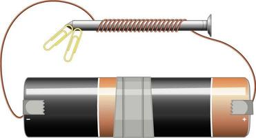 diagrama de circuito con batería y tornillo vector