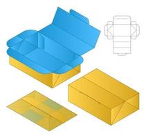 caja de embalaje diseño de plantilla troquelada maqueta 3d vector