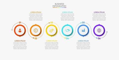 Business data visualization infographic template vector