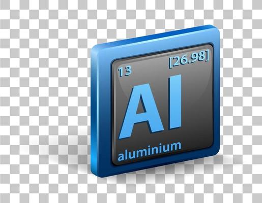 Aluminum Chemical symbol isolated